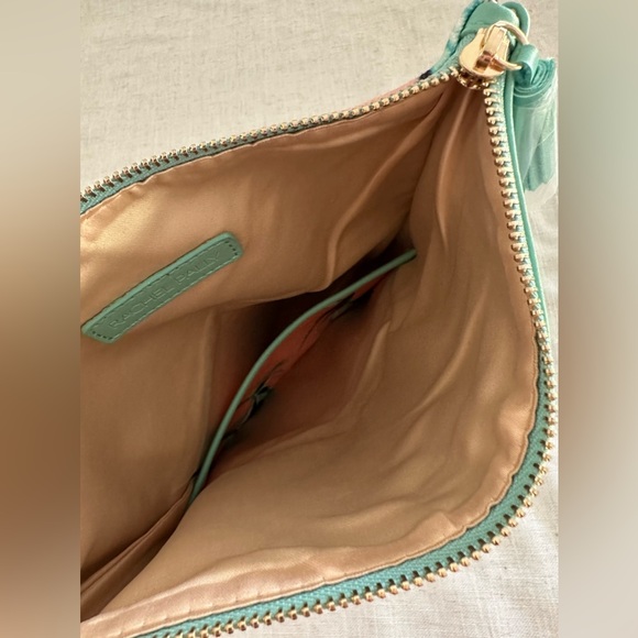 Rachel Pally Reversible Fold Over Clutch Purse Paradise Coral Vegan Leather - Picture 9 of 10